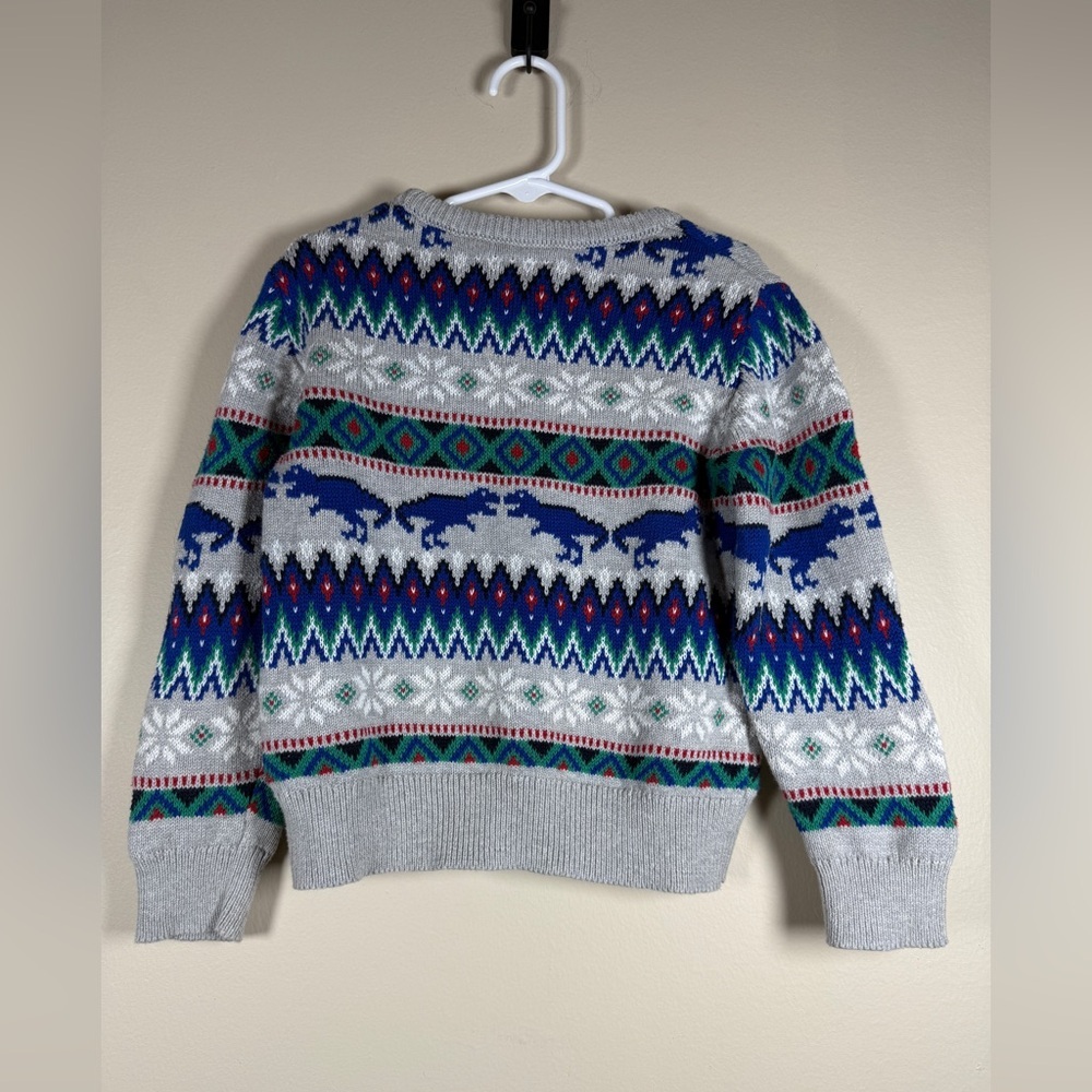 Oshkosh B’gosh Fair Isle Winter Dinosaur Sweater Size 4T - Picture 8 of 8